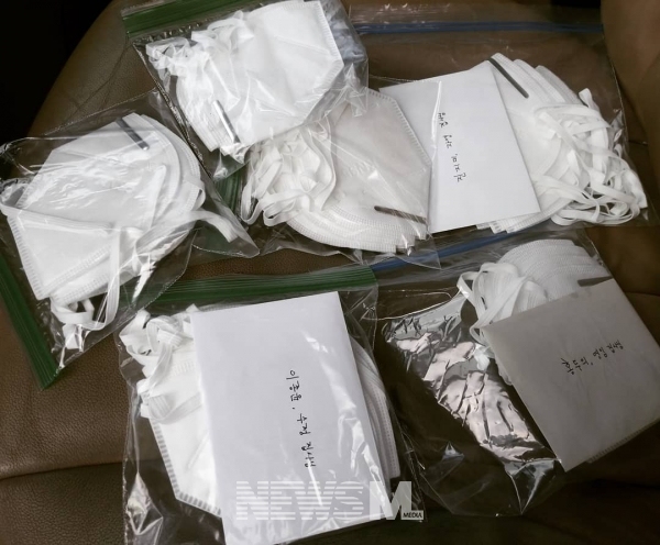 좋은씨앗 교회에서 교인들의 사업장에 전달하기 위해 준비한 마스크들(사진 정요셉 목사) 